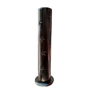 Soapstone Incense Tower Star Black ASH19128